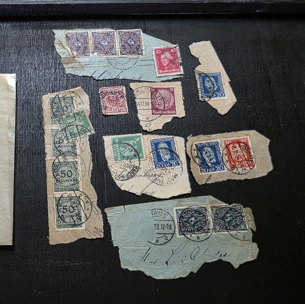 Vintage Stamp Collection Display